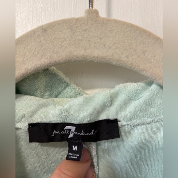 7 Seven For All Mankind Beach Summer Set Terry Cloth Shirt Shorts 2 Piece Size M - Picture 3 of 11